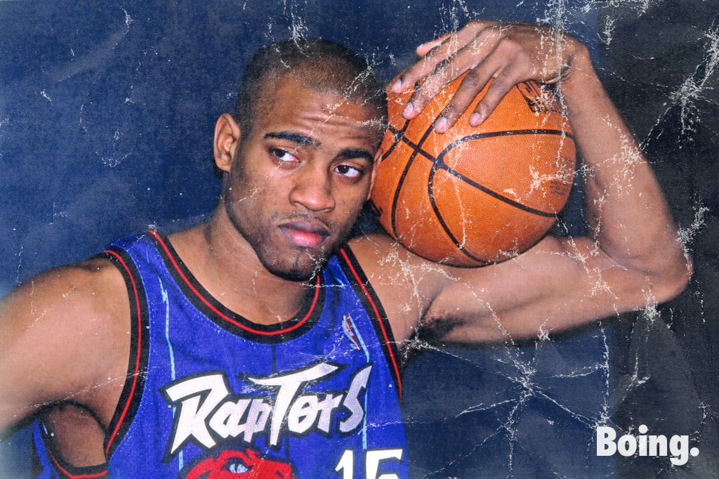 Thank you tribute graphic for Vince Carter featuring basketball imagery and career highlights honoring the NBA legend